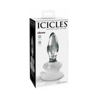 Icicles No. 91 Glass Anal Plug With Suction Cup Clear