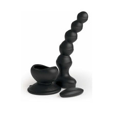 3Some Wall Banger Vibrating Anal Beads With Suction Cup Black