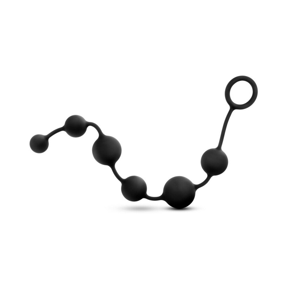 Anal Adventures Platinum Silicone Large Anal Beads Black