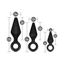 Anal Adventures Platinum Silicone 3-Piece Loop Plug Kit Black