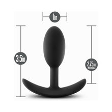 Anal Adventures Platinum Silicone Weighted Vibra Slim Plug Small Black