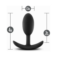 Anal Adventures Platinum Silicone Weighted Vibra Slim Plug Medium Black
