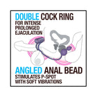 Anal AdventuresÂ Platinum Silicone Anal Plug with Vibrating C-Ring Black