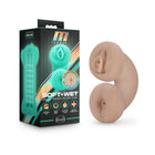 M for Men Soft + Wet Double Trouble Glow in the Dark Self-Lubricating Stroker Beige