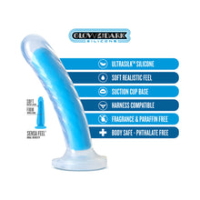 Neo Elite Glow in the Dark Tao 7 in. Dual-Density Dildo Neon Blue