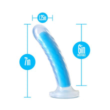 Neo Elite Glow in the Dark Tao 7 in. Dual-Density Dildo Neon Blue