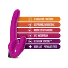 Temptasia Estella 9.5 in. Silicone Strapless Strap-On Dildo with Bullet Vibrator Pink