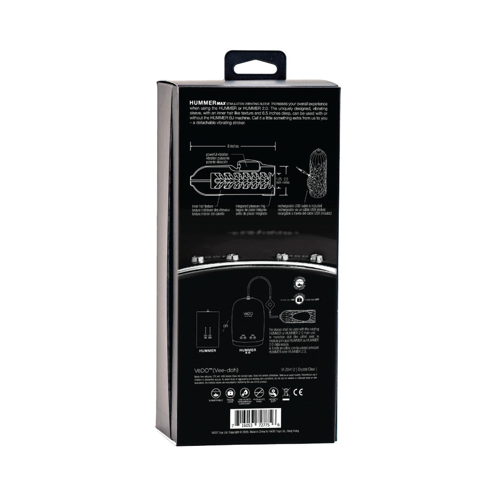 Vedo Hummer 2.0Â Rechargeable Vibrating Sleeve Black Pearl