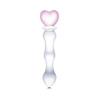 Glas 8 in. Sweetheart Glass Dildo with Pink Heart-Shaped Handle