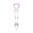 Glas 8 in. Sweetheart Glass Dildo with Pink Heart-Shaped Handle