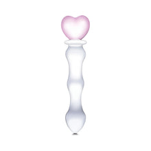 Glas 8 in. Sweetheart Glass Dildo with Pink Heart-Shaped Handle
