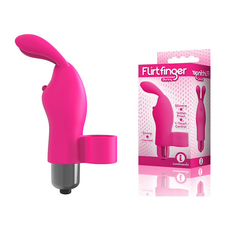 The 9''s Flirt Finger Bunny Finger Vibrator Pink