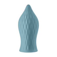 FemmeFunn Versa T Sleeve Textured Silicone Tongue-Shaped Bullet Sheath Light Blue