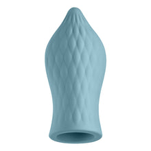 FemmeFunn Versa T Sleeve Textured Silicone Tongue-Shaped Bullet Sheath Light Blue