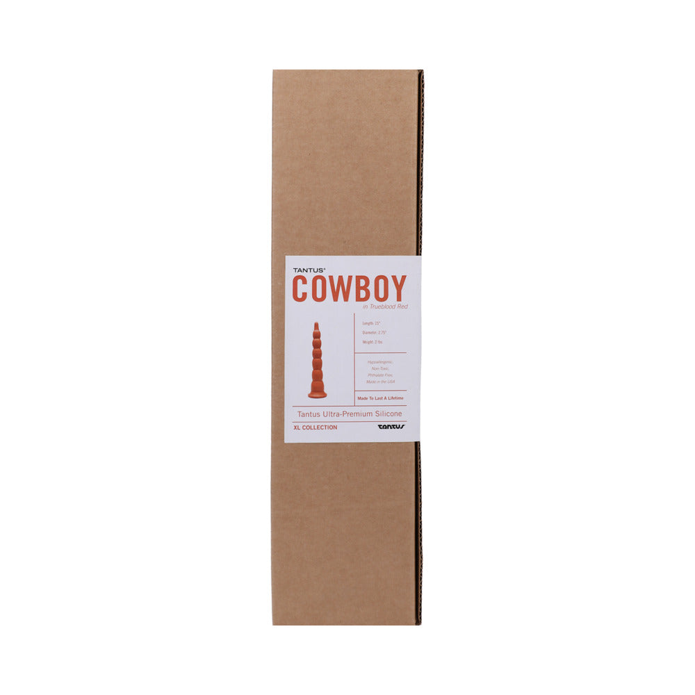 Tantus Cowboy Beaded Dildo Garnet (Box)