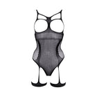 Le Desir Bliss Open-Cup Strappy Gartered Teddy Black O/S