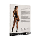 Le Desir Bliss 2-Piece Fishnet Bra & Gartered Panty Set Black O/S