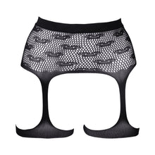 Le Desir Bliss Kiss-Patterned Fishnet Garter belt Black O/S