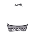 Le Desir Bliss Strappy Fishnet Halter Top Black O/S
