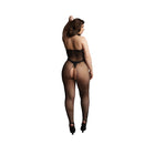 Le Desir Fishnet and Lace Bodystocking Black Queen Size