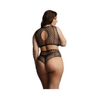 Le Desir Duo Net Keyhole Bra Set Black Queen Size