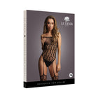 Le Desir Strapless, Crotchless Teddy With Stockings Black O/S