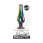 Evolved Rainbow Metal Anal Plug With Rainbow Gemstone Base Large