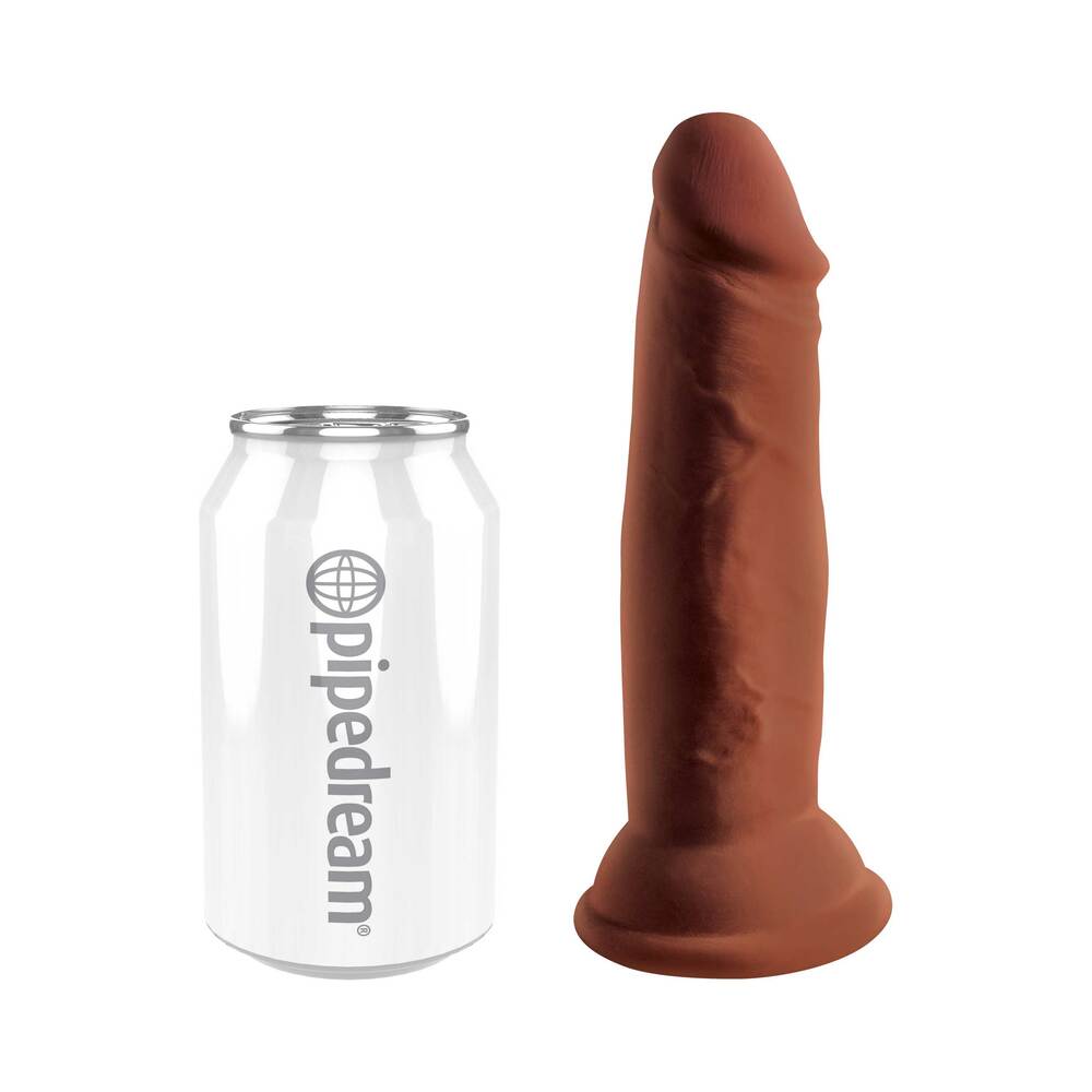 King Cock Plus 6 in. Triple Density Cock Realistic Dildo With Suction Cup Brown