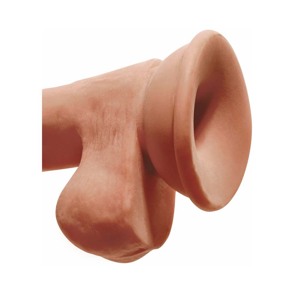 King Cock Plus 6.5 in. Triple Density Cock With Balls Realistic Suction Cup Dildo Tan