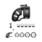 Shots ManCage Model 18 Adjustable 3.5 in. Silicone Ballsplitter Cock Cage Black