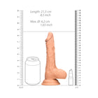 RealRock Realistic 8 in. Dildo With Balls and Suction Cup Beige