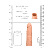 RealRock Realistic Veiny 7 in. Penis Sleeve Extender Beige