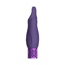 Royal Gems Sparkle Rechargeable Flicking Silicone Bullet Vibrator Purple