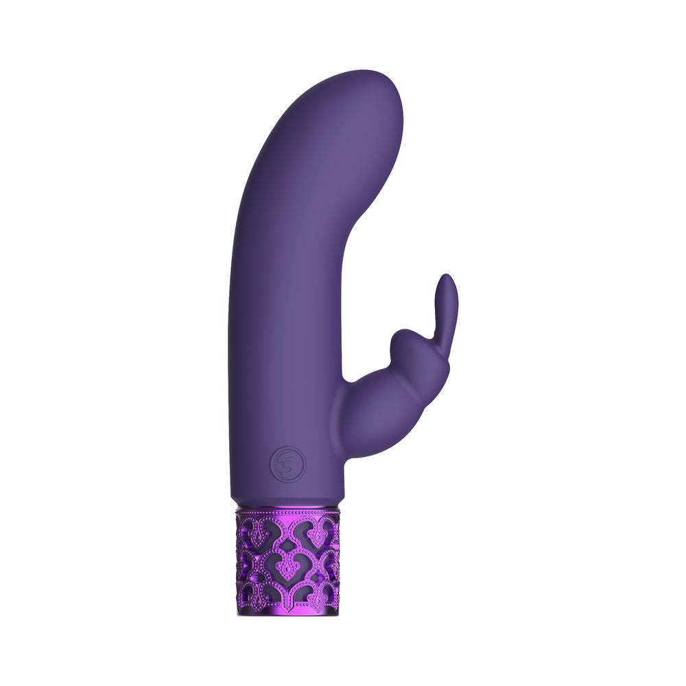 Royal Gems Dazzling Rechargeable Silicone Miniature Rabbit Vibrator Purple