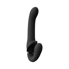 VIVE SATU Rechargeable Triple Motor Pulse-Wave Vibrating Silicone Strapless Strap-On Black