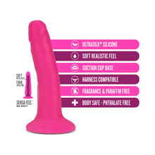 Neo Elite 6 in. Silicone Dual Density Dildo Neon Pink