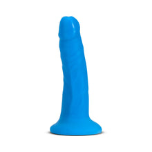 Neo Elite 6 in. Silicone Dual Density Dildo Neon Blue