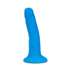 Neo Elite 6 in. Silicone Dual Density Dildo Neon Blue