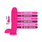 Neo Elite 10 in. Silicone Dual Density Dildo with Balls Neon Pink