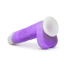 Neo Elite Encore 8 in. Silicone Vibrating Dildo with Balls Purple