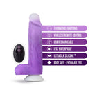 Neo Elite Encore 8 in. Silicone Vibrating Dildo with Balls Purple