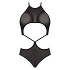 Magic Silk Forever Mesh Crotchless Underboob Teddy With Split Back Black S/M