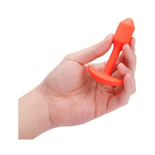 b-Vibe Vibrating Snug Plug 1 Rechargeable Weighted Silicone Anal Plug Orange