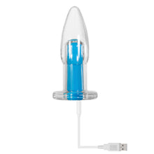 Gender X Electric Blue Rechargeable Remote-Controlled Vibrating Anal Plug Clear/Blue