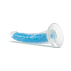 Neo Elite Glow in the Dark Prysm 7 in. Silicone Dual Density Dildo Neon Blue