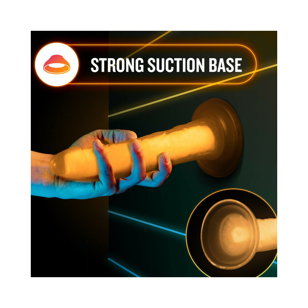 Neo Elite Glow in the Dark Viper 7 in. Dual-Density Dildo Neon Orange