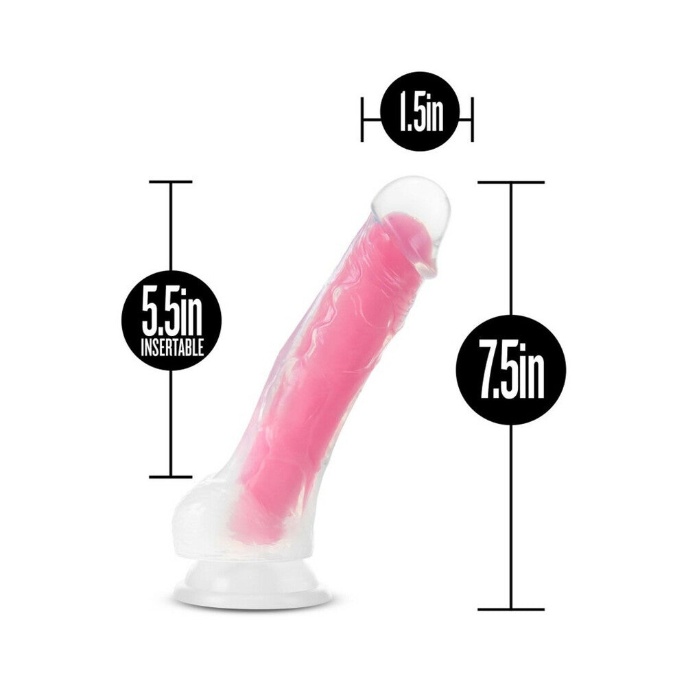 Neo Elite Glow in the Dark Viper 7 in. Dual-Density Dildo Neon Pink