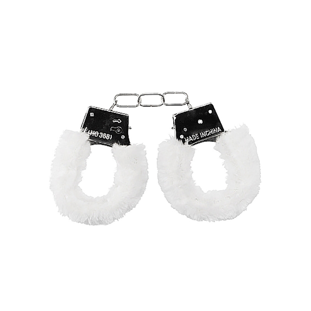Ouch! Beginner''s Furry Handcuffs With Quick-Release White