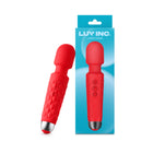 Luv Inc Lw96 Large Wand Rechargeable Flexible Silicone Vibrator Red