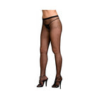 Dreamgirl Plus-Size Sheer Crotchless Pantyhose Black Queen